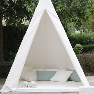 Tipi, wigwam, luxe tuin, spaanse tuin